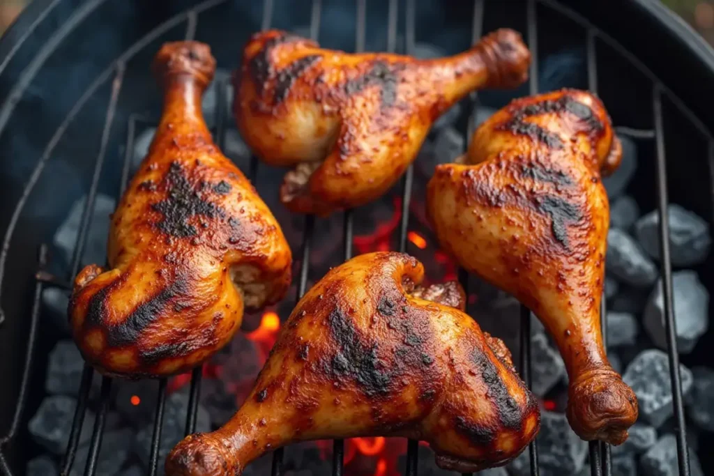 Grilling Delmarva BBQ chicken 