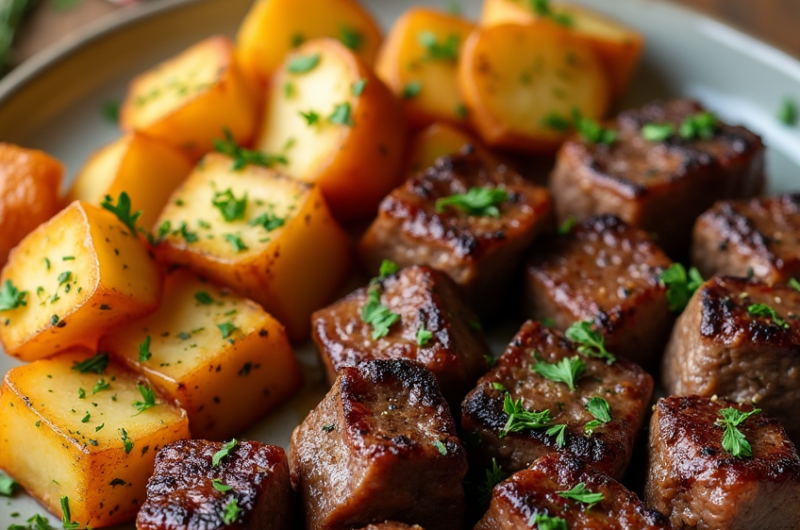 Garlic Butter Steak Bites and Potatoes: Pure Perfection