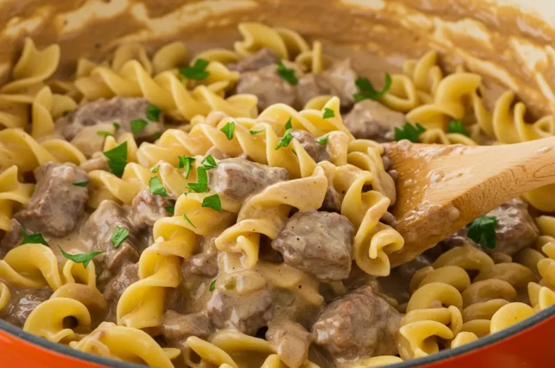 Creamy Ground Beef Stroganoff (No Mushrooms!)